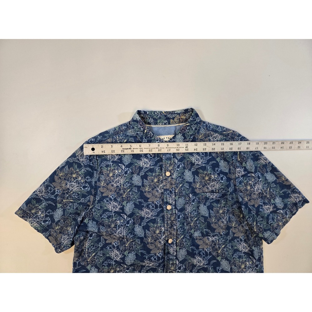 Fat Face Mens Large Blue Floral Botanical Cotton Short Sleeve Button Down Shirt - Picture 6 of 12